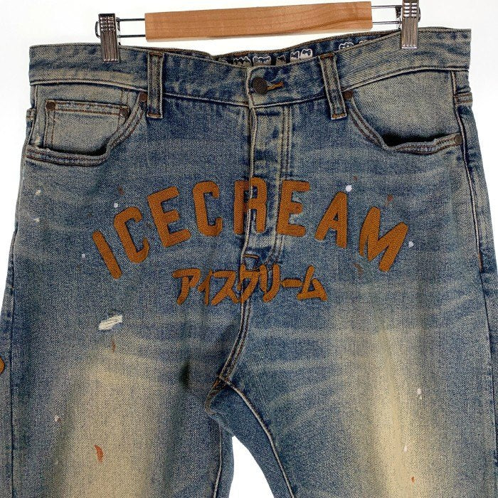 ICE CREAM アイスクリーム FADED JEAN ストレッチデニムパンツ インディゴ USED ダメージ加工 421-7101 Size 36 福生店