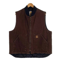 Carhartt カーハート Duck Vest ダックベスト 中綿キルティングライナー ダークブラウン メキシコ製 V02 DKB Size XL  福生店