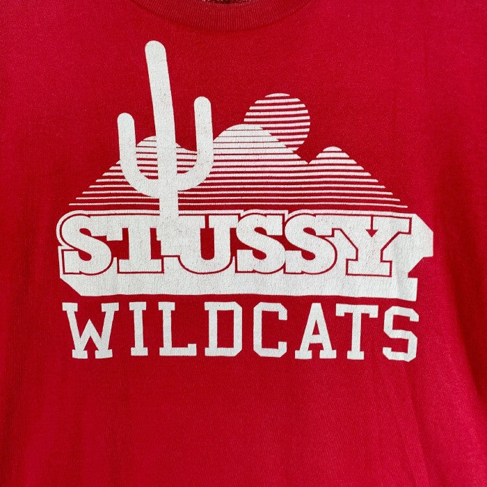 STUSSY ステューシー WILD CATS プリントTシャツ レッド Size L 福生店