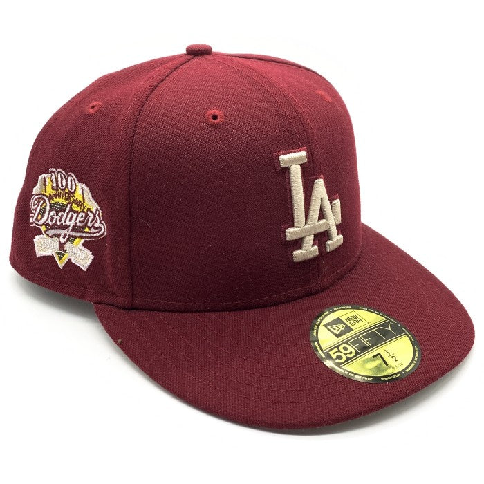 New Era ニューエラ LA Dodgers ドジャース 59FIFTY 100周年記念ワッペン ボルドー Size 7 1/2(59.6cm) 福生店