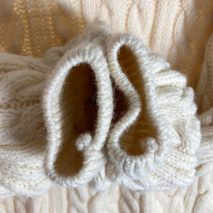 BRITISH WOOL NATURALLY ブリティッシュウールナチュラリー 英国製 ケーブル編み ニット ホワイト sizeL 瑞穂店