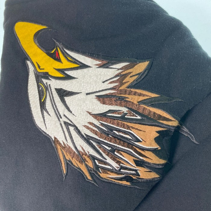 A BATHING APE アベイシングエイプ EAGLE FULL ZIP HOODIE 刺繍 フルジップパーカー 001ZPG201020X ブラック size2XL 瑞穂店