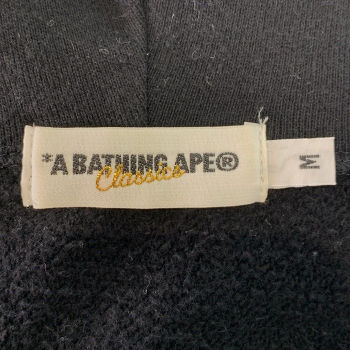 A BATHING APE アベイシングエイプ フルジップ スウェットパーカー プリント ブラック Size M 福生店