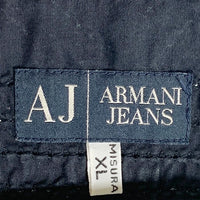 ARMANI JEANS アルマーニジーンズ シワ加工 デザインシャツ ブラック Size XL 福生店