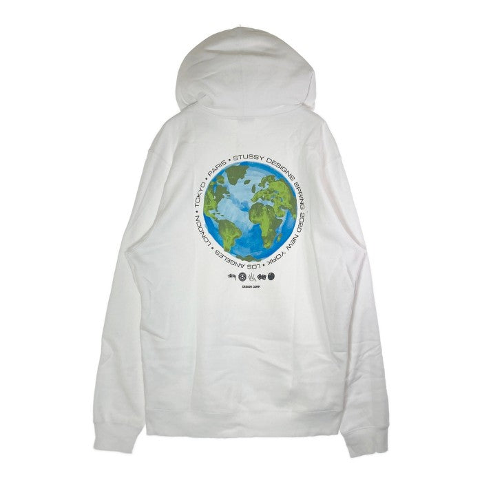 STUSSY ステューシー 20SS Global Design Corp hooded sweat プリントパーカー ホワイト sizeXL 瑞穂店