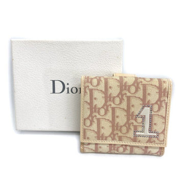 Christian Dior クリスチャンディオール ヴィンテージ トロッター総柄 2ッ折り Wホック財布 ピンク 瑞穂店
