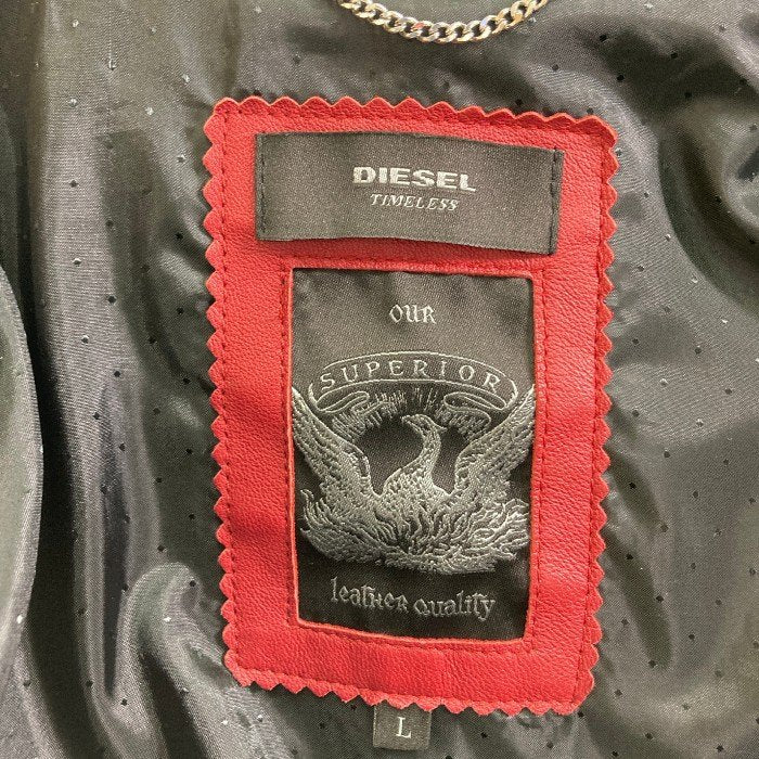 DIESEL ディーゼル TIMELESS SUPERIOR ラムレザー ダブルライダースジャケット ブラック sizeL 瑞穂店