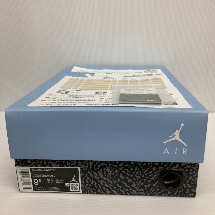 NIKE ナイキ AIR JORDAN 3 RETRO エアジョーダン 3 レトロ スニーカー CT8532-104 UNC ホワイト・バローブルー size27.5cm 瑞穂店