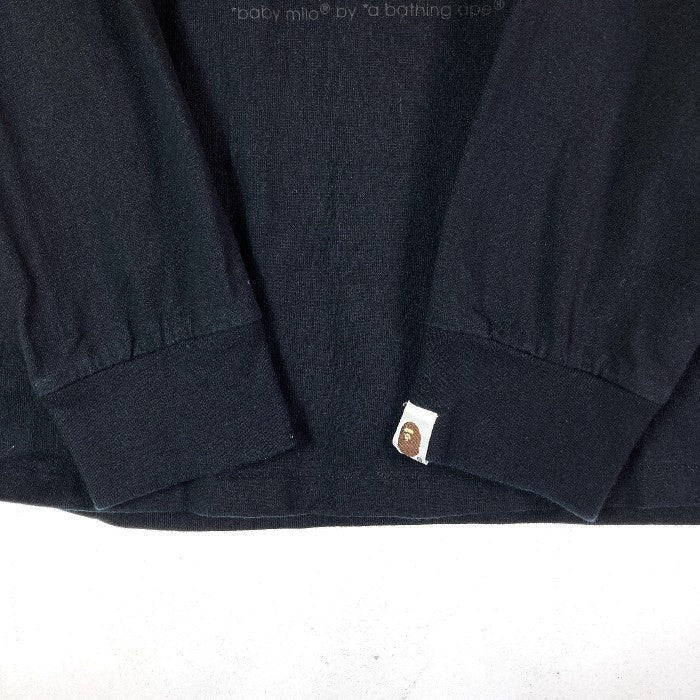 A BATHING APE アベイシングエイプ フロントプリント ロンT ブラック sizeS 瑞穂店