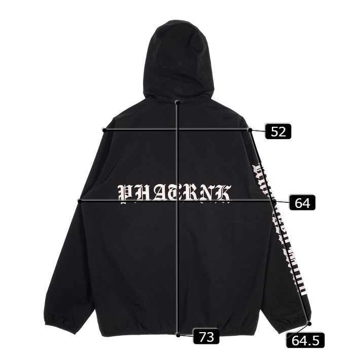 PHATRNK ファットランク Unbiased Mind プリント ジップアップパーカー ブラック Size XXL 福生店