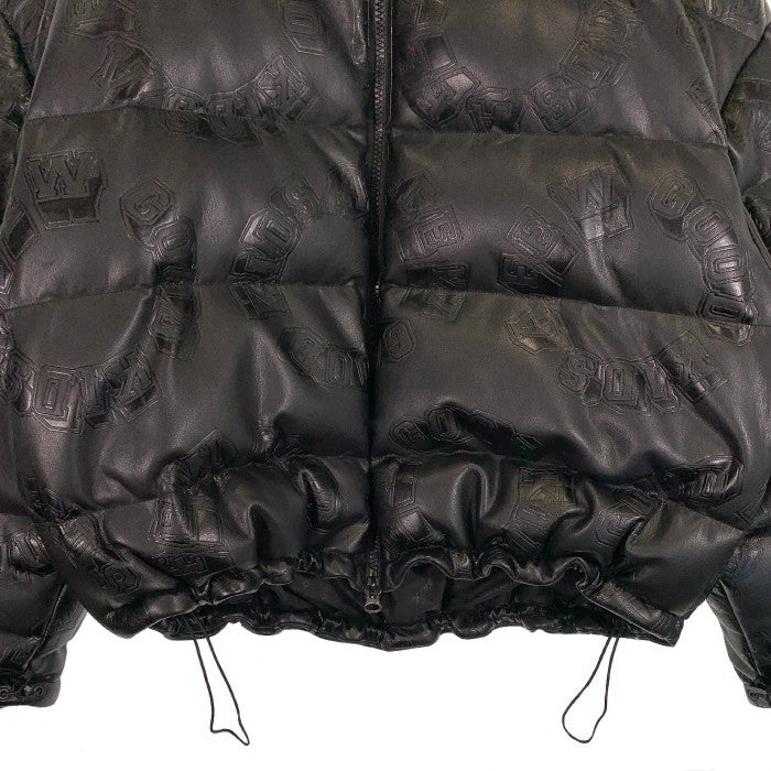 A FEW GOOD KIDS アフューグッドキッズ Logo Puffer Jacket サークルロゴ フェイクレザー パファージャケット ブラック Size XL 福生店
