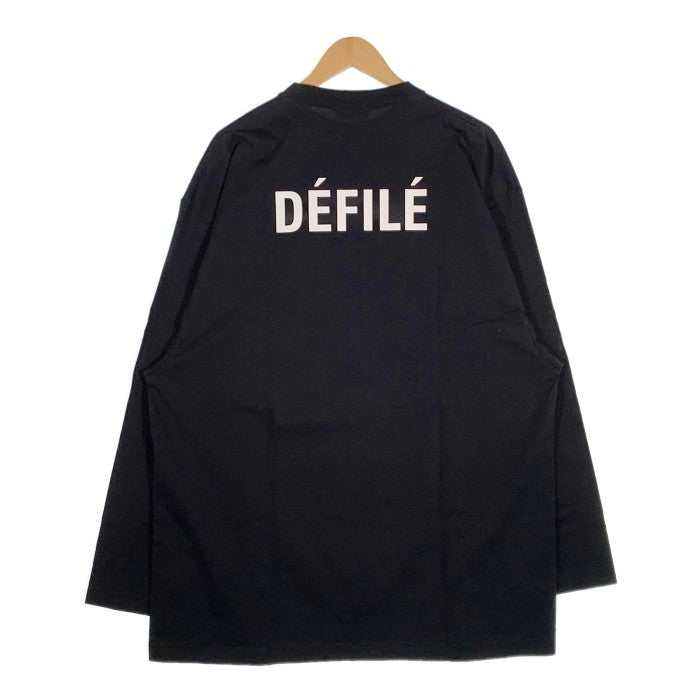 BALENCIAGA バレンシアガ 21SS DEFILE L/S TEE プリント ロングスリーブ Tシャツ ブラック オーバーサイズ 641667 Size XS 福生店