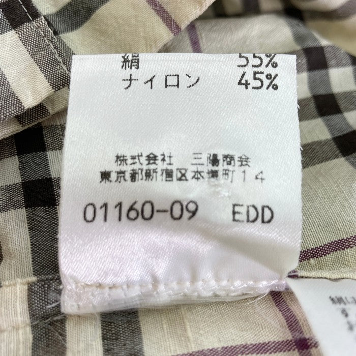 BURBERRY LONDON バーバリーロンドン ノバチェック七分袖スキッパーシャツ ベージュ size38 瑞穂店