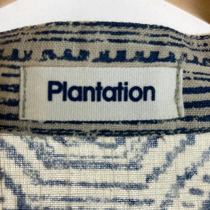 Plantation プランテーション コットンリネン シャツ チェック(ライトブルー) sizeM 瑞穂店