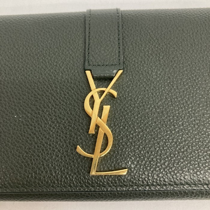 SAINT LAURENT サンローラン レザーロングウォレット 長財布 ダークグリーン CFP414567 瑞穂店