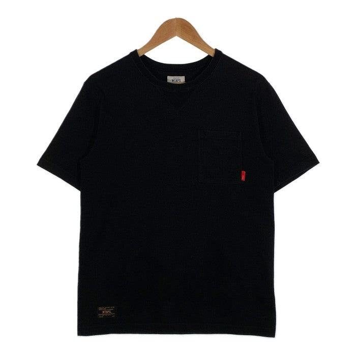 WTAPS ダブルタップス 13SS BLANK S/S-C TEE コットン シルク ポケットTシャツ ブラック Size M 福生店