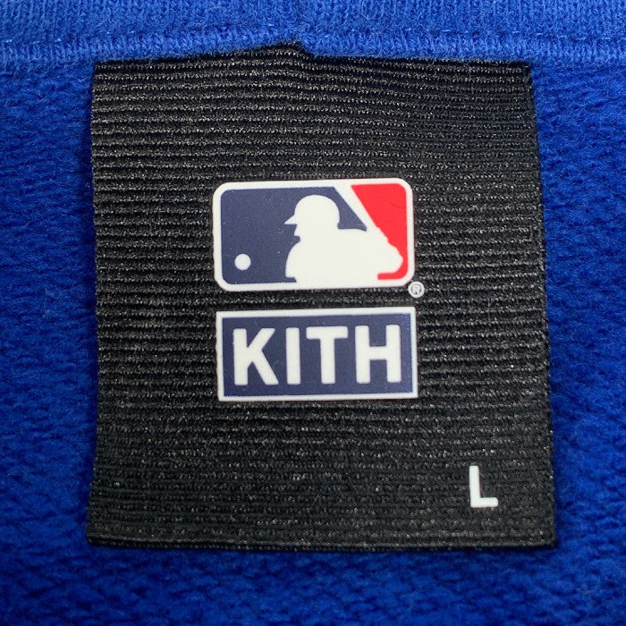 KITH キス Dodgers ドジャース COMBO HOODIE ニット切替 スウェットパーカー ブルー ホワイト Size L 福生店