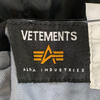 VETEMENTS ヴェトモン 20AW ALPHA アルファ Reversible Bomber Jacket リバーシブル ボンバージャケット MA-1 ネイビー ブラック Size L 福生店