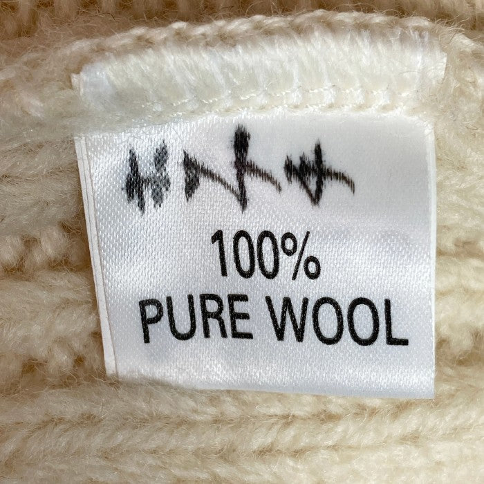 BRITISH WOOL NATURALLY ブリティッシュウールナチュラリー 英国製 ケーブル編み ニット ホワイト sizeL 瑞穂店