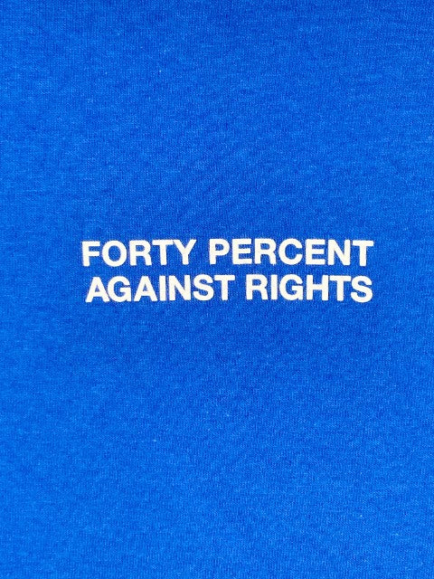 FORTY PERCENT AGAINST RIGHTS フォーティーパーセントアゲインストライツ Tシャツ ブルー sizeXL 瑞穂店