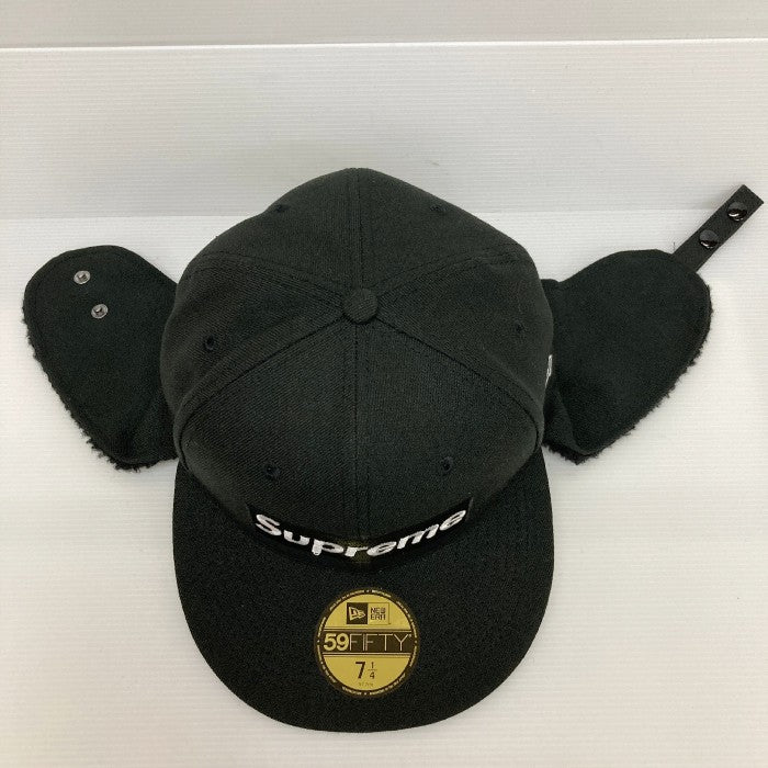 Supreme シュプリーム キャップ NEW ERA ニューエラ イヤーフラップ付き BOXロゴ ベースボールキャップ Earflap Box Logo New Era 21AW ブラック 7 5/8(60.6cm) 帽子 【メンズ】