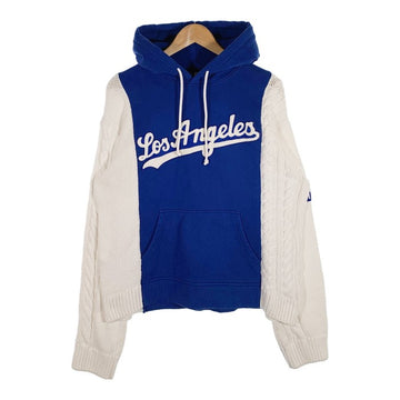 KITH キス Dodgers ドジャース COMBO HOODIE ニット切替 スウェットパーカー ブルー ホワイト Size L 福生店