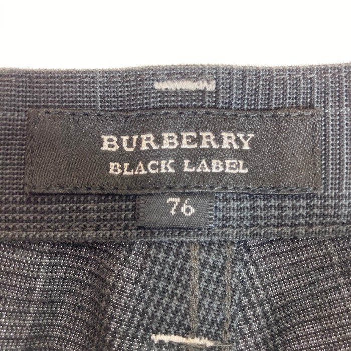 BURBERRY BLACK LABEL バーバリー ブラックレーベル グレンチェック センタープレス パンツ グレー size76 瑞穂店