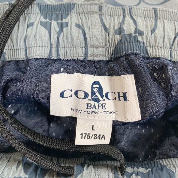 BAPE ベイプ × COACH コーチ 総柄 ナイロンショーツ ショートパンツ Size L 福生店