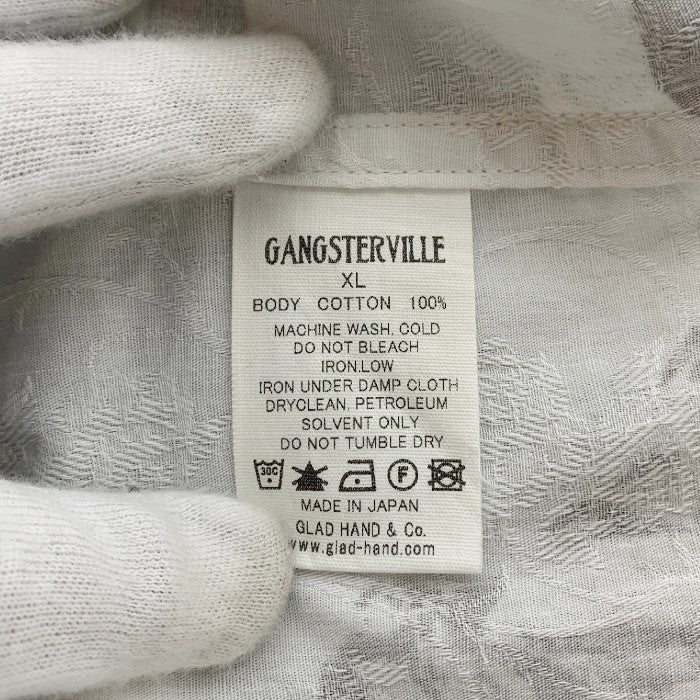 GANGSTERVILLE ギャングスタービル 16SS 総柄 コットン ジャガード シャツ ホワイト Size XL 福生店