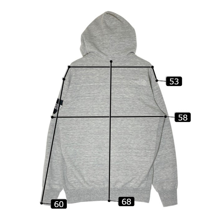 THE NORTH FACE ノースフェイス NT12333 Square Logo Hoodie スクエアロゴフーディ グレー sizeL 瑞穂店