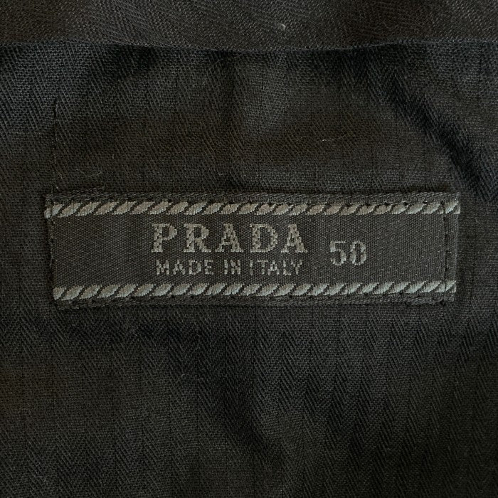 PRADA プラダ ウール ノータック スラックス ブラック ボタンフライ Size 50 福生店