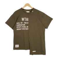 WTAPS ダブルタップス 21SS RAGS アシンメトリー プリントTシャツ オリーブ 211ATDT-CSM25 Size 02 福生店