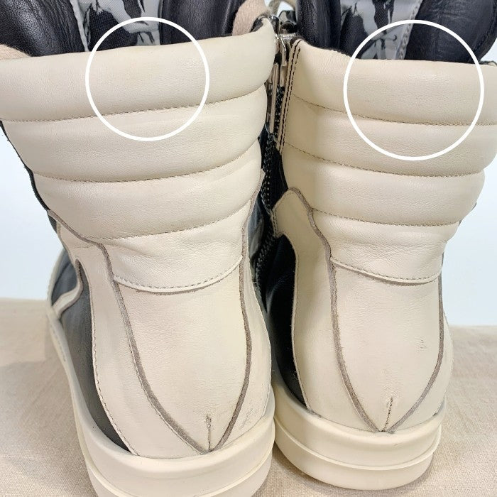 Rick Owens リックオウエンス GEO BASKET ジオバスケット レザーハイカットスニーカー ブラック ホワイト レディース Size 36 福生店