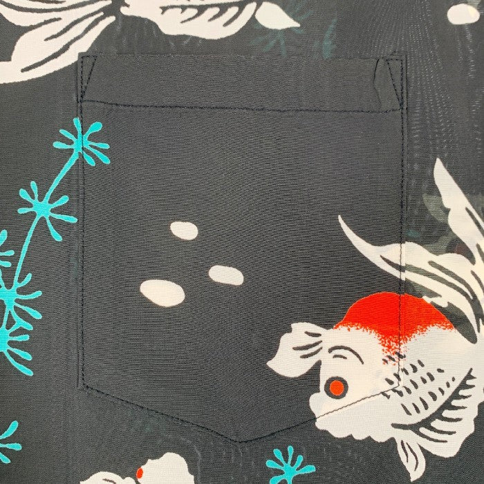 SUN SURF サンサーフ GOLD FISH WITH LUCK 長袖 アロハシャツ 金魚 ブラック Size XL 福生店