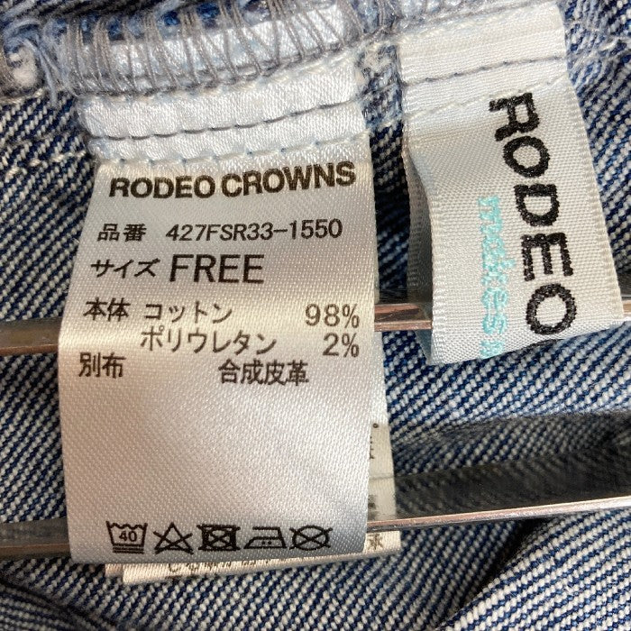 RODEO CROWNS ロデオクラウンズ ショルダーFレザージョガーサロペット ブルー sizeF 瑞穂店