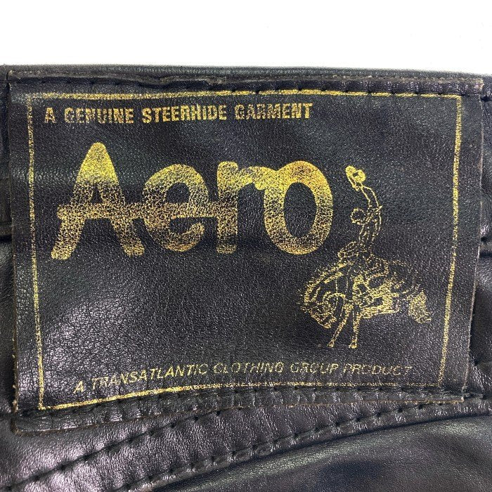 Aero LEATHER エアロ レザー 本革レザー パンツ ブラック size28 瑞穂店