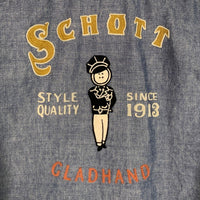 Schott ショット GLADHAND グラッドハンド ONE STAR BUTTONMAN WORK SHIRT シャンブレー ワークシャツ ブルー Size L 福生店