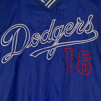 MLB LA Dodgers ドジャース PRO PLAYER プルオーバー ナイロンジャケット ブルー Size L 福生店