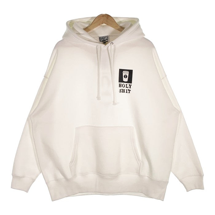 HOLY SHIT ホーリーシット COFFEE Big Pullover Hoodie ビッグ プルオーバー スウェットパーカー ホワイト Size XL 福生店