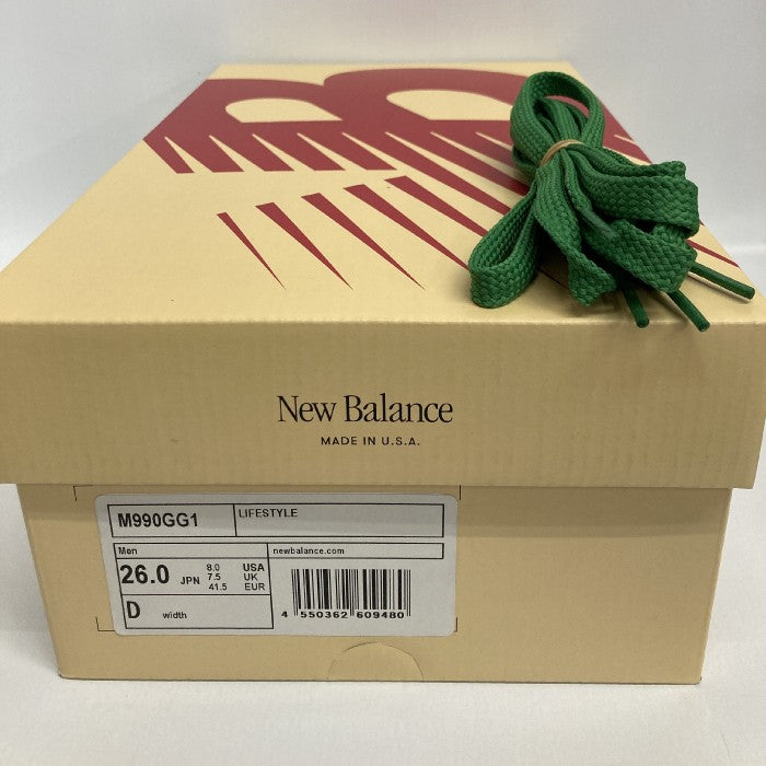 NEW BALANCE ニューバランス M990GG1 MADE IN USA ローカットスニーカー グリーン size26cm 瑞穂店