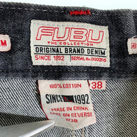 90's FUBU フブ ブラックデニム ショートパンツ Size 38 福生店