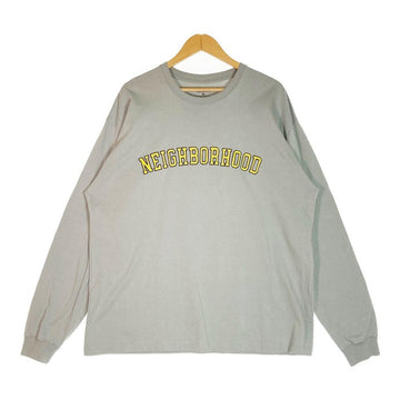 NEIGHBORHOOD ネイバーフッド ロゴ プリント ロングＴシャツ グレー sizeXL 瑞穂店