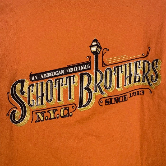 Schott ショット プリント ロングスリーブTシャツ オレンジ 782-3230013 Size M 福生店