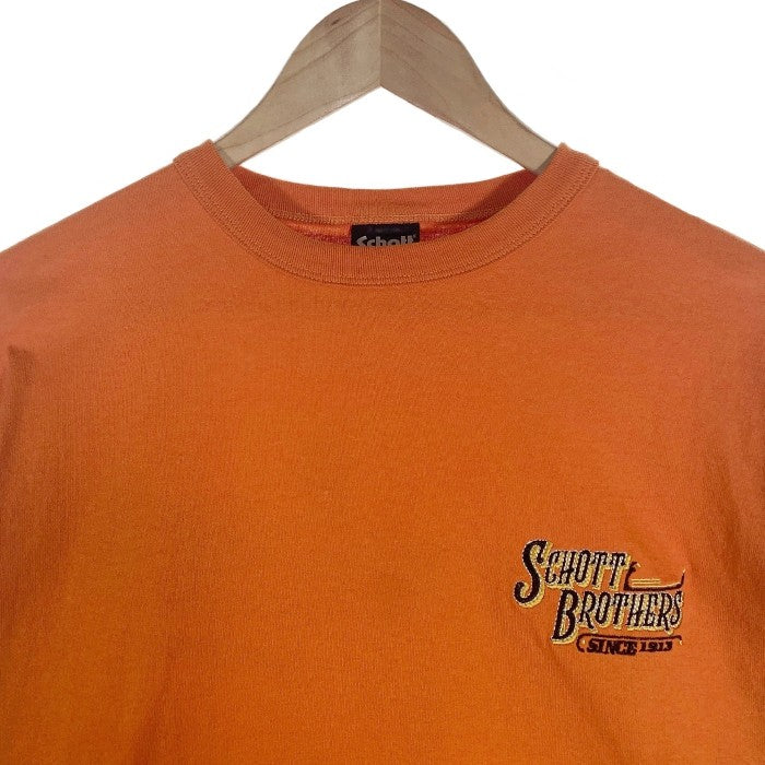 Schott ショット プリント ロングスリーブTシャツ オレンジ 782-3230013 Size M 福生店