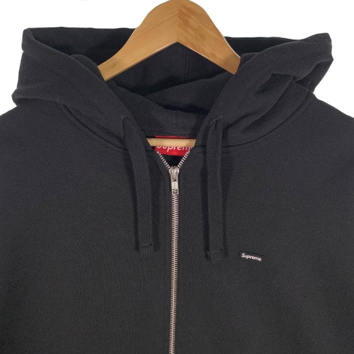 SUPREME シュプリーム 22AW Small Box Drawcord Zip Up Hooded Sweatshirt スモールボックスロゴ ドローコード ジップアップ スウェットパーカー ブラック Size M 福生店