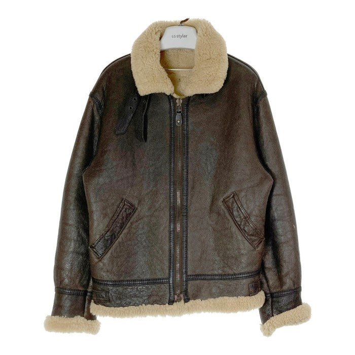 AMERICAN MILITARY WEAR アメリカンミリタリーウェア THE SOURCE社製 B-3 87-610-93 2541-A レザー ボアムートン フライトジャケット ブラウン sizeL 瑞穂店
