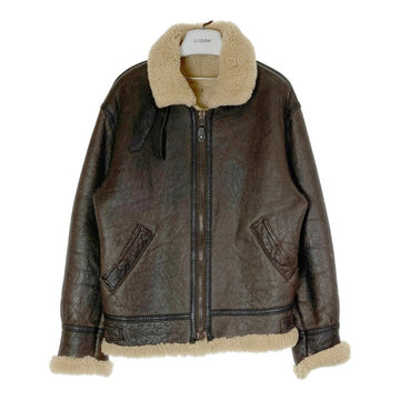 AMERICAN MILITARY WEAR アメリカンミリタリーウェア THE SOURCE社製 B-3 87-610-93 2541-A レザー ボアムートン フライトジャケット ブラウン sizeL 瑞穂店