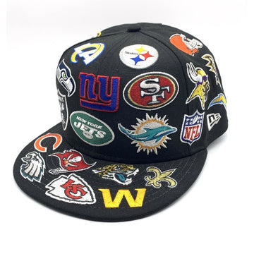 New Era ニューエラ 9FIFTY NFL Team Logo Allover スナップバック キャップ ブラック 福生店