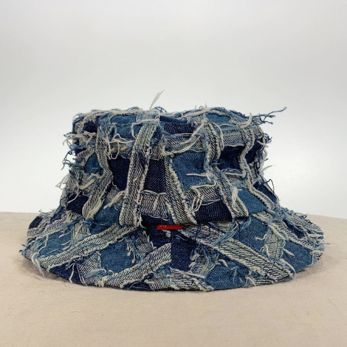 SUPREME シュプリーム 23SS Frayed Patchwork Denim Crusher フレイドパッチワークデニムクラッシャーハット インディゴ Size S/M 福生店