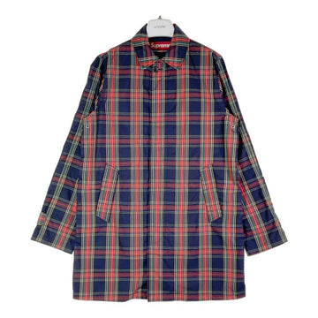 SUPREME シュプリーム 15SS Plaid Trench Coat プラッドトレンチコート チェック柄 バッククラシックロゴ ネイビー×レッド系 sizeM 瑞穂店